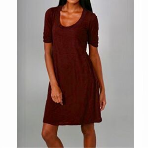 James Perse Dress - Eggplant Color 3/4 Sleeves 100% Cotton Lined Sz L